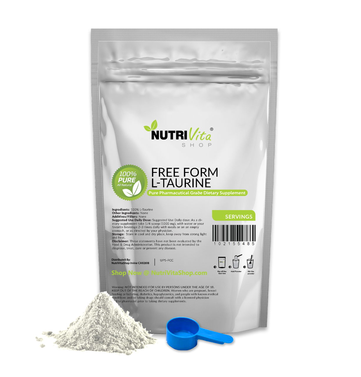 L-Taurine 100% Pure Powder | BeamZen